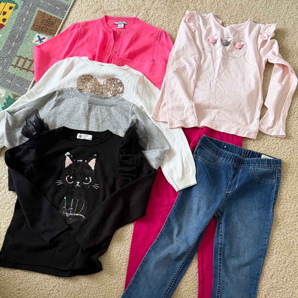 Kids' Colorful Long Sleeve Tops Set with leggings
